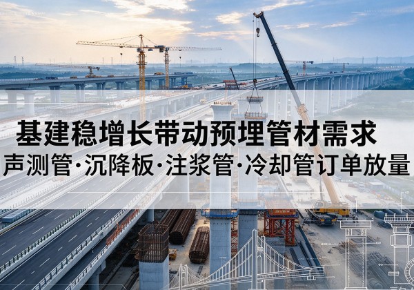 兴城基建稳增长带动预埋监测管材需求，声测管、沉降板、注浆管订单持续放量